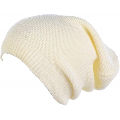 Skullies & Beanies an Unisex Striped Knit Slouchy Beanie Hat Lightweight Soft Fashion Cap - 5104ivory - CT1989CA0N6 $27.00