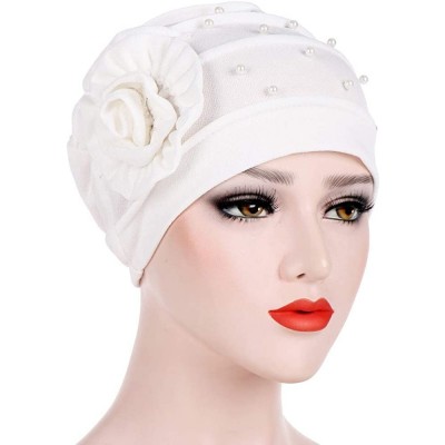 Skullies & Beanies Women Winter Beading Floral - White - CW18K4H6HLH $8.87