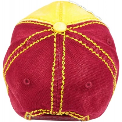 Baseball Caps Women's Game Day Two-Tone Baseball Cap - Gold/Burgundy/Silver Ab - C017YC2W8ST $59.19