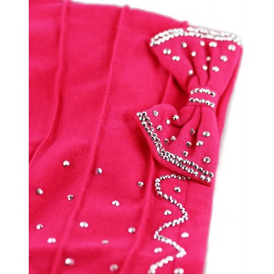 Skullies & Beanies Women's Handmade Warm Baggy Fleece Lined Slouch Beanie Hat - 2. Ribbon2 - Hot Pink - CN18ZN4SZ4E $25.56