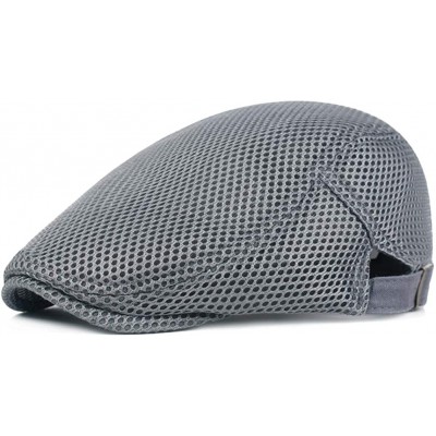 Newsboy Caps Men Breathable mesh Summer hat Newsboy Beret Ivy Cap Cabbie Flat Cap - Grey - CD18CQTQMQT $11.39