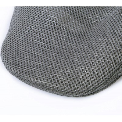 Newsboy Caps Men Breathable mesh Summer hat Newsboy Beret Ivy Cap Cabbie Flat Cap - Grey - CD18CQTQMQT $11.39