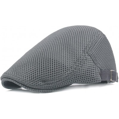 Newsboy Caps Men Breathable mesh Summer hat Newsboy Beret Ivy Cap Cabbie Flat Cap - Grey - CD18CQTQMQT $11.39