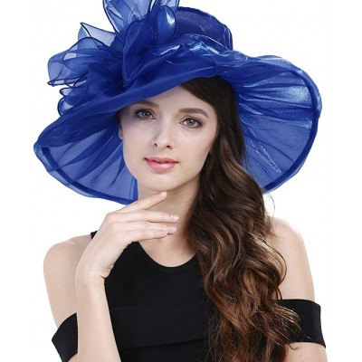 Sun Hats Women's Kentucky Derby Fascinators Church Wedding Easter Tea Party Hat - Navy Blue - CE18RLT95M7 $17.88