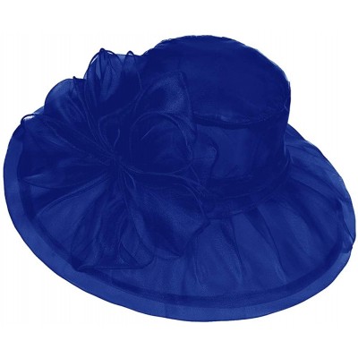 Sun Hats Women's Kentucky Derby Fascinators Church Wedding Easter Tea Party Hat - Navy Blue - CE18RLT95M7 $17.88