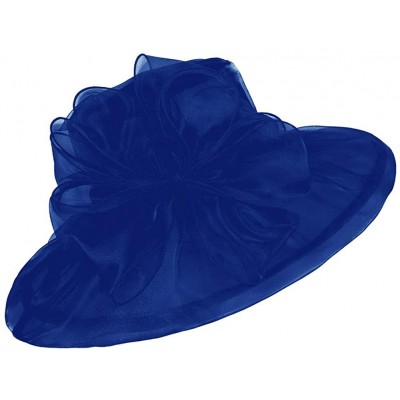 Sun Hats Women's Kentucky Derby Fascinators Church Wedding Easter Tea Party Hat - Navy Blue - CE18RLT95M7 $17.88