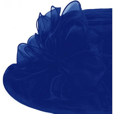 Sun Hats Women's Kentucky Derby Fascinators Church Wedding Easter Tea Party Hat - Navy Blue - CE18RLT95M7 $17.88