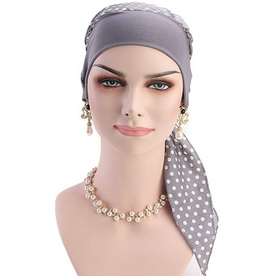 Skullies & Beanies Vintage Elastic Cotton Turbans Multifunction - Grey - CE18GLGHXCI $8.59