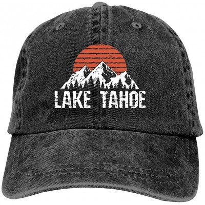 Baseball Caps Lake Tahoe Distressed Mountain Sun Unisex Vintage Adjustable Cotton Baseball Cap Denim Dad Hat Cowboy Hat - Bla...