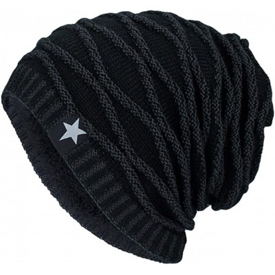 Skullies & Beanies Creazy Unisex Knit Cap Hedging Head Hat Beanie Cap Warm Outdoor Fashion Hat - Black - CU188YTG50R $8.09