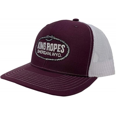 Baseball Caps 6-Panel Mesh Back Adjustable Snapback Trucker Hat - Maroon/White - C418W4UHUH9 $23.88