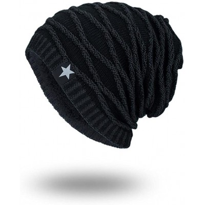 Skullies & Beanies Creazy Unisex Knit Cap Hedging Head Hat Beanie Cap Warm Outdoor Fashion Hat - Black - CU188YTG50R $8.09