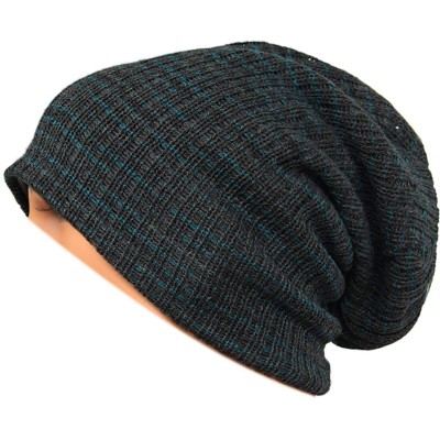 Skullies & Beanies Unisex Beanie Hat Slouchy Knit Cap Skullcap Stripe Baggy Style 1011 - Darkgrey - C1128MZ1X5H $9.99
