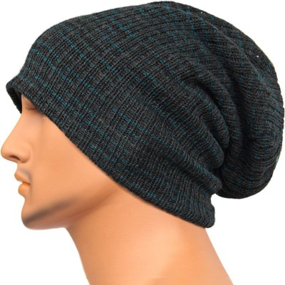 Skullies & Beanies Unisex Beanie Hat Slouchy Knit Cap Skullcap Stripe Baggy Style 1011 - Darkgrey - C1128MZ1X5H $9.99