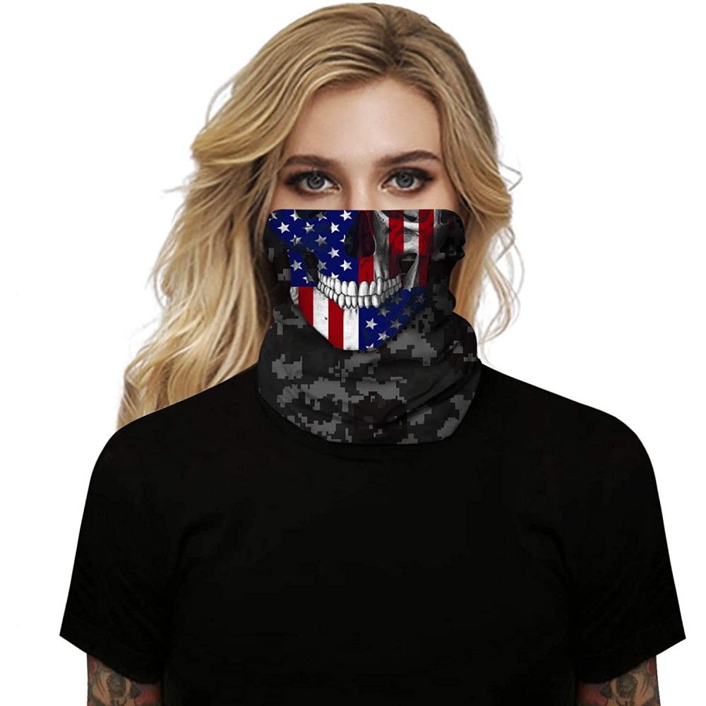 Balaclavas Unisex Seamless Rave Multifunctional Headwear Face Mask Headband Neck Gaiter - Skull Colorful - CJ19805SXI2 $11.31