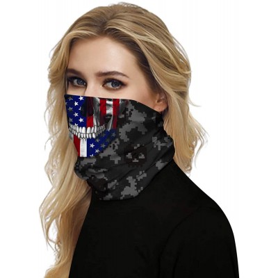 Balaclavas Unisex Seamless Rave Multifunctional Headwear Face Mask Headband Neck Gaiter - Skull Colorful - CJ19805SXI2 $11.31