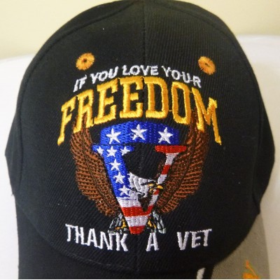 Baseball Caps Patriotic Black Cap If you Love Your Freedom Thank Vet Bald Eagle American Flag- Multi- One Size - CK11IFZLTGD ...