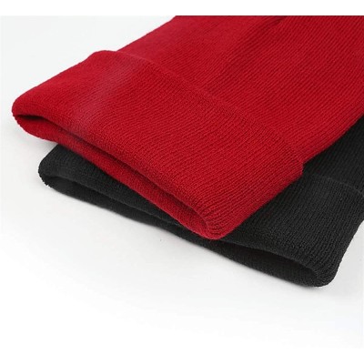 Skullies & Beanies Beanie Hat Three Percenter 1776 Symbol Winter Soft Thick Warm Casual Knit Hat- Men and Women - Red-165 - C...