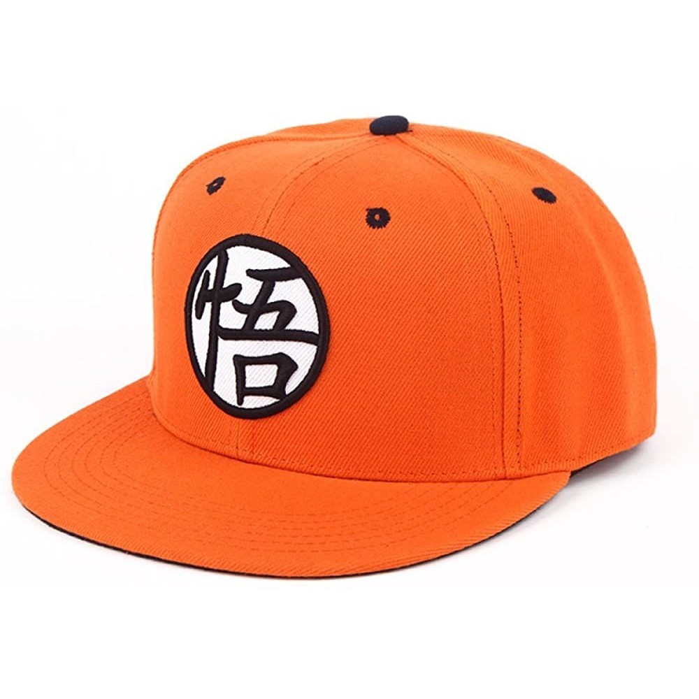 Skullies & Beanies Anime Dragon Ball Z Baseball Cap Canvas Snapback Cap Hip-Hop Flat Hat - Orange & Black - CD18ET0864O $8.68