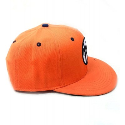 Skullies & Beanies Anime Dragon Ball Z Baseball Cap Canvas Snapback Cap Hip-Hop Flat Hat - Orange & Black - CD18ET0864O $8.68