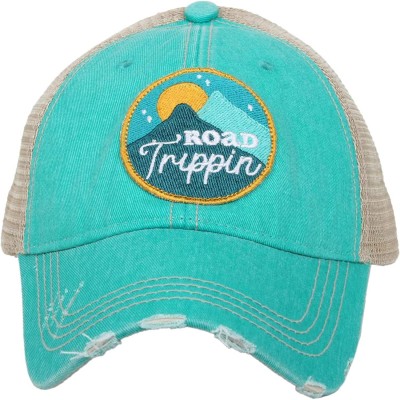 Baseball Caps Womens Road Trippin' Circle Patch Trucker Hat - Teal - C018S656NIG $21.68