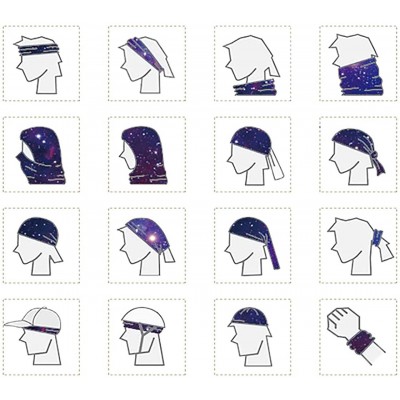 Balaclavas Face Mask Seamless Rave Bandana Dust Wind UV Protection Neck Gaiter Mask Headwear - Galaxy4 - C2197T9MM76 $9.64