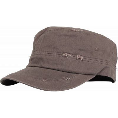 Baseball Caps Cadet Cap Camouflage Twill Cotton Distressed Washed Hat KR4303 - Grey - CC12FD17E5V $19.11