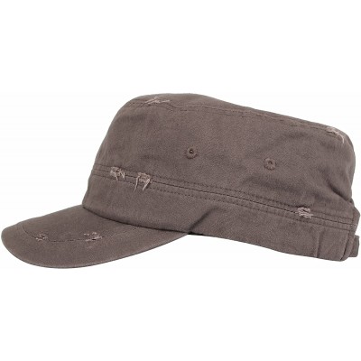 Baseball Caps Cadet Cap Camouflage Twill Cotton Distressed Washed Hat KR4303 - Grey - CC12FD17E5V $19.11