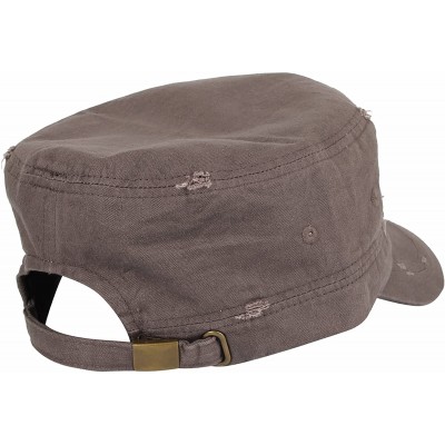 Baseball Caps Cadet Cap Camouflage Twill Cotton Distressed Washed Hat KR4303 - Grey - CC12FD17E5V $19.11