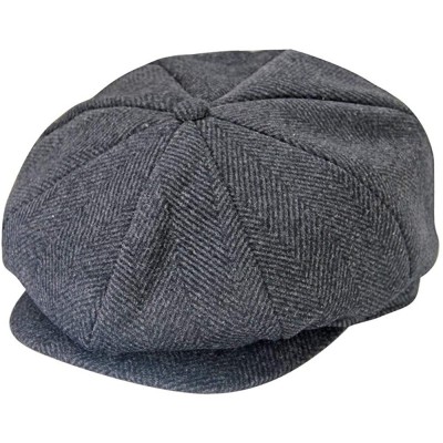 Newsboy Caps Wool Newsboy Cap for Men Women - Classic Vintage Gatsby Lvy Cabbie Hat Flat Beret Cap Adjustable Size - CN18XDUW...