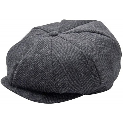 Newsboy Caps Wool Newsboy Cap for Men Women - Classic Vintage Gatsby Lvy Cabbie Hat Flat Beret Cap Adjustable Size - CN18XDUW...