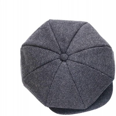 Newsboy Caps Wool Newsboy Cap for Men Women - Classic Vintage Gatsby Lvy Cabbie Hat Flat Beret Cap Adjustable Size - CN18XDUW...