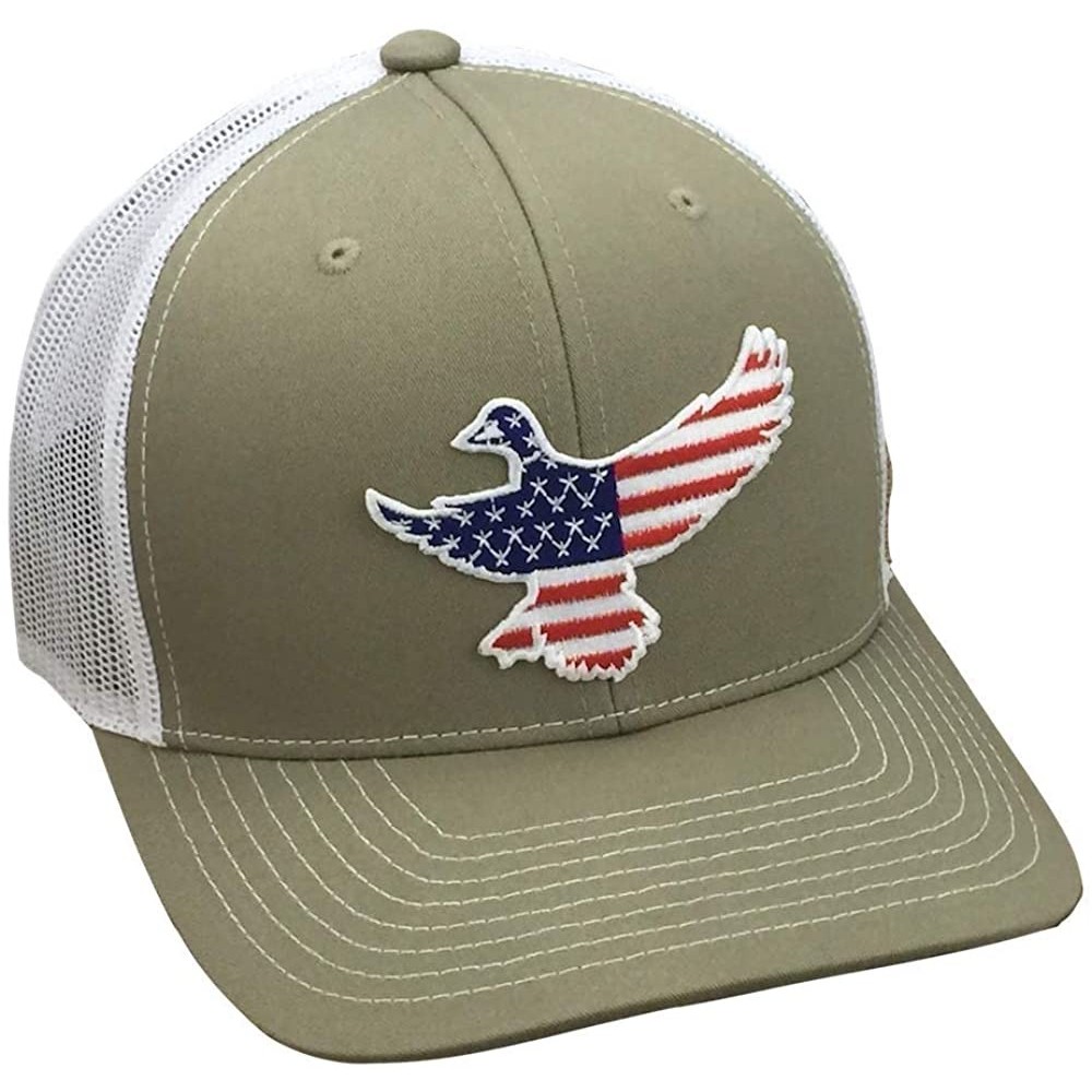 Baseball Caps Old Glory American Mallard - Adjustable Cap - Tan/White - CJ18I59LRY7 $25.29