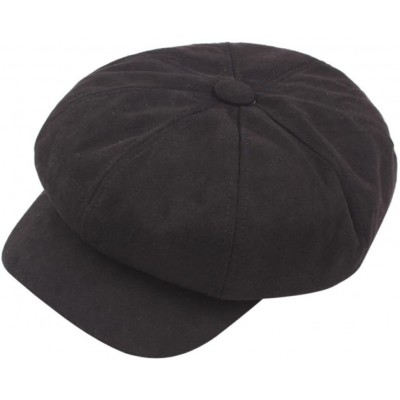 Berets Clearance ️Women Ladies Casual Vintage Octagonal Hat Winter Warmer Berets Hat (Black) - Black - CV18H2W4ZQY $20.83