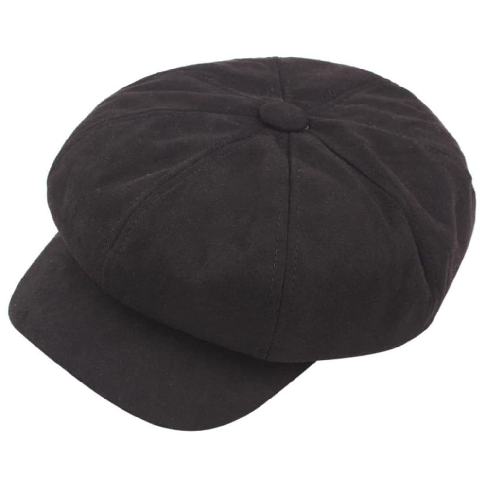 Berets Clearance ️Women Ladies Casual Vintage Octagonal Hat Winter Warmer Berets Hat (Black) - Black - CV18H2W4ZQY $11.76