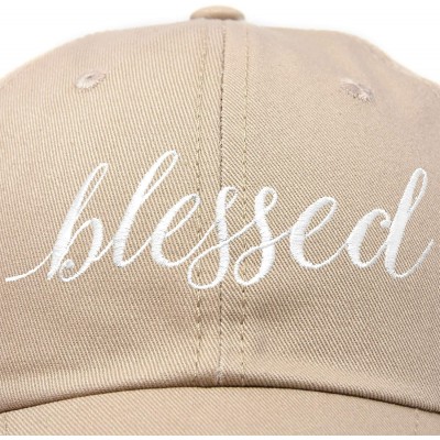 Baseball Caps Blessed Women's Baseball Cap Soft Cotton Dad Hat - Khaki - CG18RRGEXHM $15.29