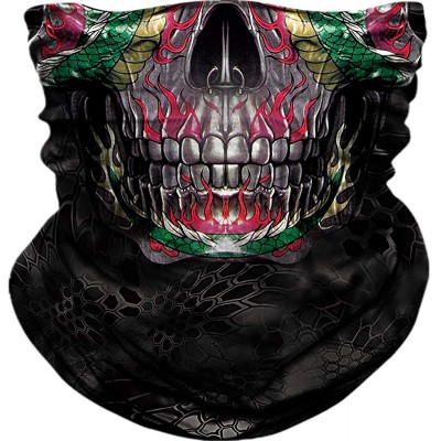 Balaclavas Seamless Bandana Protection Motorcycle Headbands - Big Tooth-black - CT18NSL9H52 $10.74