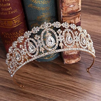 Headbands Headband Accessories Rhinestone Headpiece - Golden - CS18QKX7UEN $9.45