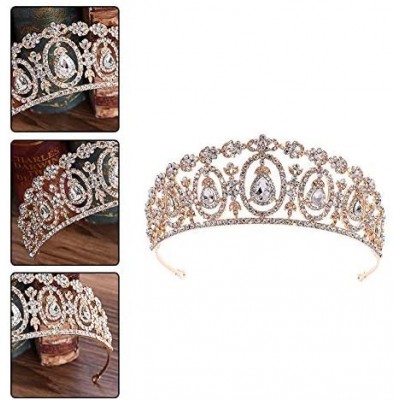 Headbands Headband Accessories Rhinestone Headpiece - Golden - CS18QKX7UEN $9.45