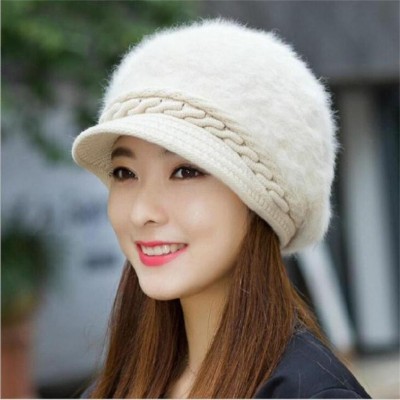 Skullies & Beanies Women Hat-Fashion Women Hats For Winter Beanies Knitted Hats Girls' Rabbit Cap (Beige 1) - Beige 1 - C6188...