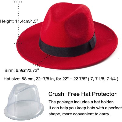 Fedoras Fedora Hats for Women DIY Band Belt Buckle Wool or Straw Wide Brim Beach Sun Hat - CH18ZIK3TEY $20.31