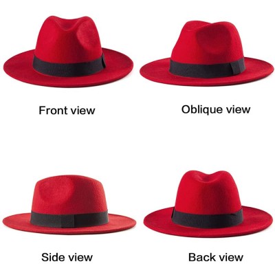 Fedoras Fedora Hats for Women DIY Band Belt Buckle Wool or Straw Wide Brim Beach Sun Hat - CH18ZIK3TEY $20.31