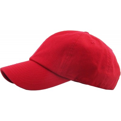 Baseball Caps Dad Hat Adjustable Plain Cotton Cap Polo Style Low Profile Baseball Caps Unstructured - Red - CF12FOW5O1P $10.11