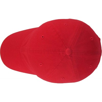 Baseball Caps Dad Hat Adjustable Plain Cotton Cap Polo Style Low Profile Baseball Caps Unstructured - Red - CF12FOW5O1P $10.11