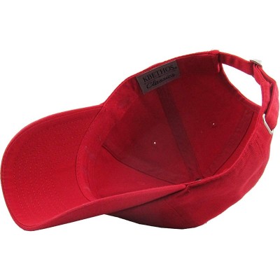 Baseball Caps Dad Hat Adjustable Plain Cotton Cap Polo Style Low Profile Baseball Caps Unstructured - Red - CF12FOW5O1P $10.11