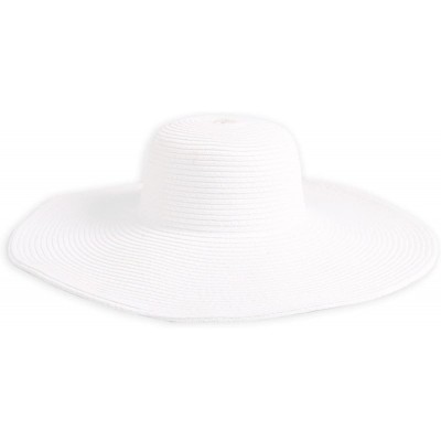 Sun Hats Big Solid Color Floppy Sun Hat - White - CP11LUJ2P4V $8.86