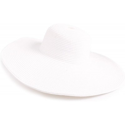 Sun Hats Big Solid Color Floppy Sun Hat - White - CP11LUJ2P4V $8.86