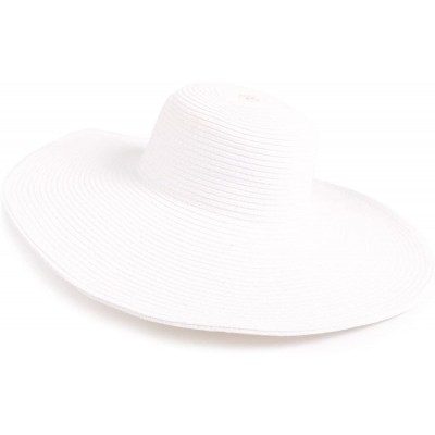 Sun Hats Big Solid Color Floppy Sun Hat - White - CP11LUJ2P4V $8.86