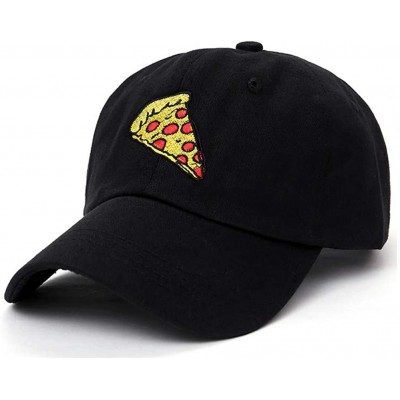 Baseball Caps Pepperoni Pizza Embroidery Baseball Cap Dad Hat Unisex Adjustable Hip hop Food Hat - Black - C218LOL30O6 $28.02