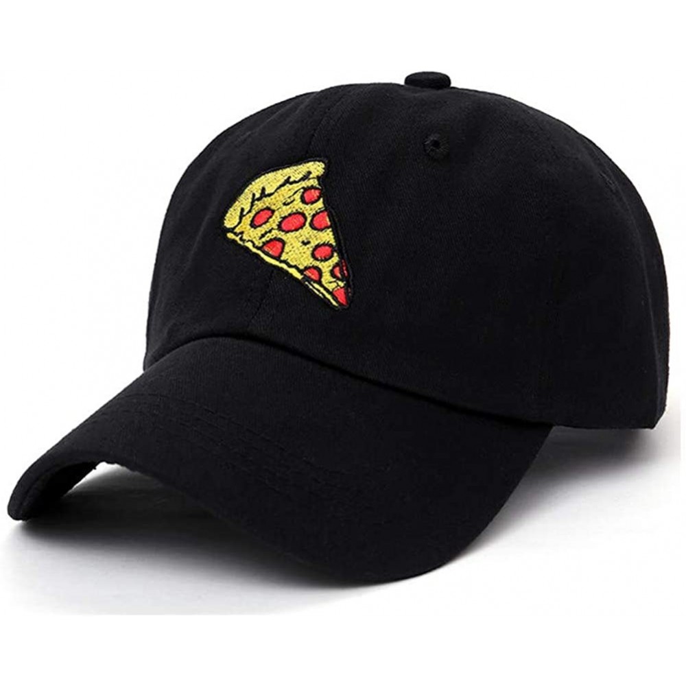 Baseball Caps Pepperoni Pizza Embroidery Baseball Cap Dad Hat Unisex Adjustable Hip hop Food Hat - Black - C218LOL30O6 $13.54